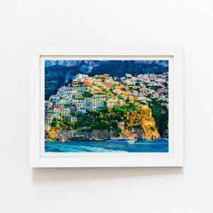 WRT Ltd Positano, Amalfi Coast Art Prints - 12" x 16" - White frame WRT Ltd Positano, Amalfi Coast Art Prints - 12" x 16" - White frame