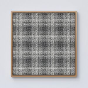 WRT Ltd Monochrome Textured Checked Pattern Framed Canvas - 10" x 10" - Pine WRT Ltd Monochrome Textured Checked Pattern Framed Canvas - 10" x 10" - Pine