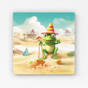 WRT Ltd Happy Frog On A Beach Holiday Canvas - Extra Large 40" x 40" WRT Ltd Happy Frog On A Beach Holiday Canvas - Extra Large 40" x 40"