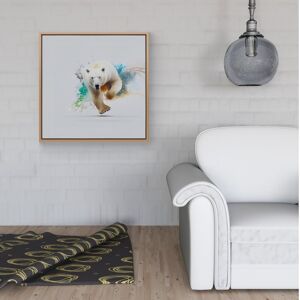 WRT Ltd Charging Polar Bear Framed Canvas - 30" x 30" - Pine WRT Ltd Charging Polar Bear Framed Canvas - 30" x 30" - Pine