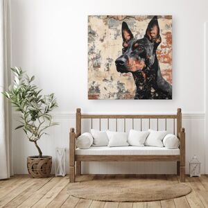 WRT Ltd Banksy Inspired Thoughtful Doberman Canvas - Large 30" x 30" WRT Ltd Banksy Inspired Thoughtful Doberman Canvas - Large 30" x 30"