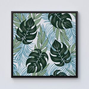 WRT Ltd Tropical Pattern And Flowers Framed Canvas - 10" x 10" - Black WRT Ltd Tropical Pattern And Flowers Framed Canvas - 10" x 10" - Black