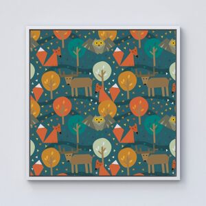 WRT Ltd Wild Nightlife Framed Canvas - 10" x 10" - White WRT Ltd Wild Nightlife Framed Canvas - 10" x 10" - White