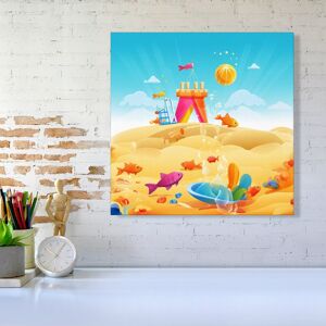 WRT Ltd Fishes On A Beach Holiday Canvas - Large 30" x 30" WRT Ltd Fishes On A Beach Holiday Canvas - Large 30" x 30"