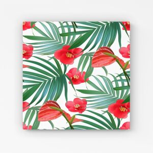 WRT Ltd Tropical Flowers And Palm Leaves Hawaiian Canvas - Extra Large 40" x 40" WRT Ltd Tropical Flowers And Palm Leaves Hawaiian Canvas - Extra Large 40" x 40"
