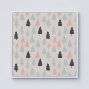 WRT Ltd Christmas Tree Silhouette Pattern Framed Canvas - 10" x 10" - White WRT Ltd Christmas Tree Silhouette Pattern Framed Canvas - 10" x 10" - White