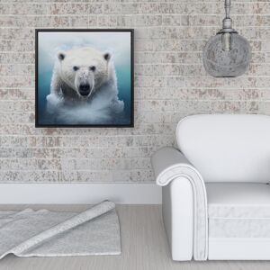 WRT Ltd Polar Bear Splashart Framed Canvas - 16" x 16" - Black WRT Ltd Polar Bear Splashart Framed Canvas - 16" x 16" - Black
