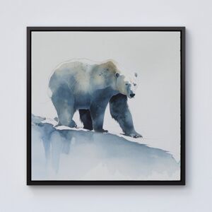 WRT Ltd Polar Bear Watercolour Framed Canvas - 10" x 10" - Black WRT Ltd Polar Bear Watercolour Framed Canvas - 10" x 10" - Black