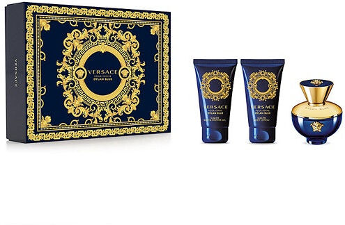 Luxe Versace Pour Femme Dylan Blue 50ml EDP Spray + 50ml Bath & Shower Gel + 50ml Body Lotion Gift Set 2023