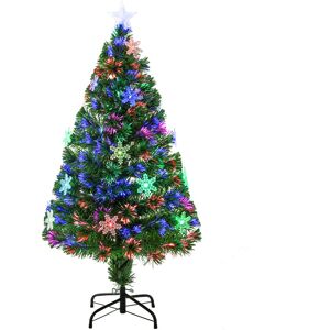 MHSTAR UK LTD HOMCOM 4ft 120cm Artificial Christmas Tree W/ Showflakes