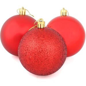 XS-Stock.com Ltd 9 x 8cm Christmas Tree Baubles Matte Glitter Mirrored Styles - Red XS-Stock.com Ltd 9 x 8cm Christmas Tree Baubles Matte Glitter Mirrored Styles - Red