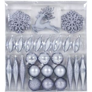 XS-Stock.com Ltd 45pc Metallic Christmas Tree Decoration Set Mixed Baubles - Gunmetal XS-Stock.com Ltd 45pc Metallic Christmas Tree Decoration Set Mixed Baubles - Gunmetal
