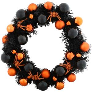 XS-Stock.com Ltd 16" Halloween Wreath With Black & Orange Baubles Decoration XS-Stock.com Ltd 16" Halloween Wreath With Black & Orange Baubles Decoration