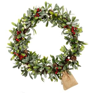 XS-Stock.com Ltd 16" Light Up Christmas Wreath Mistletoe Berries Battery Op XS-Stock.com Ltd 16" Light Up Christmas Wreath Mistletoe Berries Battery Op