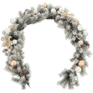 XS-Stock.com Ltd 180cm Snowy Garland Grey with Gold/Silver Decorations XS-Stock.com Ltd 180cm Snowy Garland Grey with Gold/Silver Decorations
