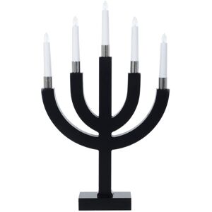 XS-Stock.com Ltd 5 Light Christmas Candle Bridge Decoration With LEDs - Matte Black XS-Stock.com Ltd 5 Light Christmas Candle Bridge Decoration With LEDs - Matte Black