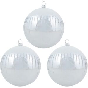 XS-Stock.com Ltd 3pk Shiny Christmas Tree Baubles with Glitter Snowscape - Silver XS-Stock.com Ltd 3pk Shiny Christmas Tree Baubles with Glitter Snowscape - Silver