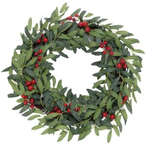XS-Stock.com Ltd 24" Pre Lit Christmas Wreath Fabric Leaves Berries Battery Op XS-Stock.com Ltd 24" Pre Lit Christmas Wreath Fabric Leaves Berries Battery Op