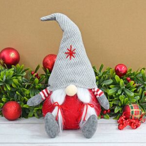 XS-Stock.com Ltd Sitting Gonk Fabric Christmas Figure Decoration Red Grey 38cm - Girl XS-Stock.com Ltd Sitting Gonk Fabric Christmas Figure Decoration Red Grey 38cm - Girl