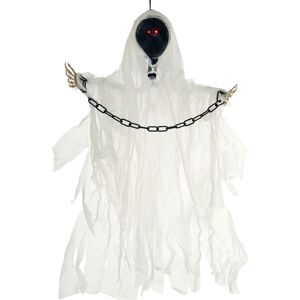 XS-Stock.com Ltd 3ft Hanging Skeleton Light Up Eyes White Robe Ghost Decoration XS-Stock.com Ltd 3ft Hanging Skeleton Light Up Eyes White Robe Ghost Decoration