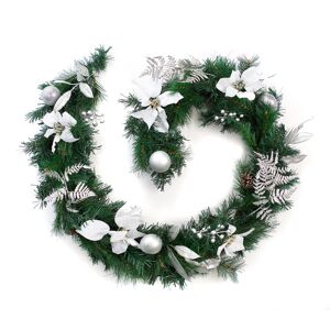 Best Artificial Ltd 6ft - 9ft or 12ft White/Silver Christmas Garland - Optional Lights - 6ft / 180cm - No Best Artificial Ltd 6ft - 9ft or 12ft White/Silver Christmas Garland - Optional Lights - 6ft / 180cm - No