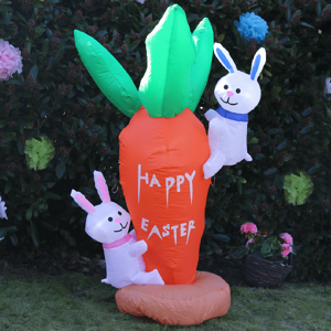 XS-Stock.com Ltd 4ft Easter Carrot Bunnies Light Up Inflatable Party Decoration XS-Stock.com Ltd 4ft Easter Carrot Bunnies Light Up Inflatable Party Decoration