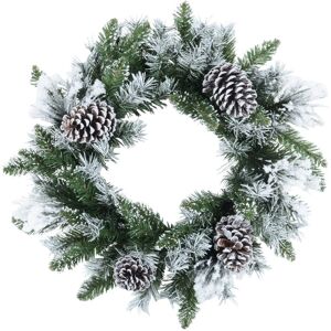 XS-Stock.com Ltd 50cm Artificial Snow Flocked Xmas Wreath With Pine Cones XS-Stock.com Ltd 50cm Artificial Snow Flocked Xmas Wreath With Pine Cones