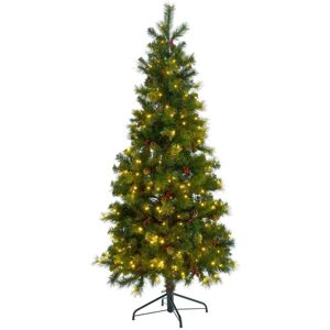 XS-Stock.com Ltd 6ft Artificial Slim Green Pre-Lit Decorated Christmas Tree XS-Stock.com Ltd 6ft Artificial Slim Green Pre-Lit Decorated Christmas Tree