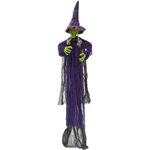 XS-Stock.com Ltd 6ft Hanging Witch Green Skin Light Up Eyes Sounds Decoration XS-Stock.com Ltd 6ft Hanging Witch Green Skin Light Up Eyes Sounds Decoration