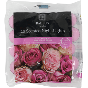 XS-Stock.com Ltd Baltus 20 Pack of Scented Tealight Night Lights Candles 8hr Burn - Velvet Rose & Oud XS-Stock.com Ltd Baltus 20 Pack of Scented Tealight Night Lights Candles 8hr Burn - Velvet Rose & Oud