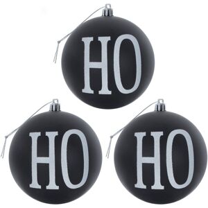 XS-Stock.com Ltd 3pk Large HO HO HO Christmas Tree Baubles 10cm Black/Red - Red XS-Stock.com Ltd 3pk Large HO HO HO Christmas Tree Baubles 10cm Black/Red - Red