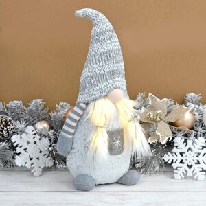 XS-Stock.com Ltd Light Up Fabric Gonk Grey White Christmas Decoration 50cm - Girl XS-Stock.com Ltd Light Up Fabric Gonk Grey White Christmas Decoration 50cm - Girl