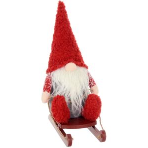 XS-Stock.com Ltd Christmas Gonk On Wooden Sledge Decoration Festive Gnome 36cm - Red XS-Stock.com Ltd Christmas Gonk On Wooden Sledge Decoration Festive Gnome 36cm - Red