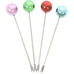 XS-Stock.com Ltd Set of 4 Stainless Steel Picks Party Food Cocktail Olives - Baubles XS-Stock.com Ltd Set of 4 Stainless Steel Picks Party Food Cocktail Olives - Baubles