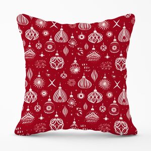 WRT Ltd Red Christmas Decorations Pattern Outdoor Cushion - 45cm x 45cm WRT Ltd Red Christmas Decorations Pattern Outdoor Cushion - 45cm x 45cm