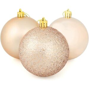 XS-Stock.com Ltd 9 x 8cm Christmas Tree Baubles Matte Glitter Mirrored Styles - Champagne XS-Stock.com Ltd 9 x 8cm Christmas Tree Baubles Matte Glitter Mirrored Styles - Champagne