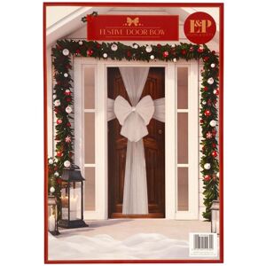 XS-Stock.com Ltd Festive Door Bow Christmas Decoration Home Silver Gold - Silver XS-Stock.com Ltd Festive Door Bow Christmas Decoration Home Silver Gold - Silver
