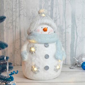 XS-Stock.com Ltd Light Up Christmas Decoration Ceramic White Blue Glitter Figure 37cm - Snowman XS-Stock.com Ltd Light Up Christmas Decoration Ceramic White Blue Glitter Figure 37cm - Snowman