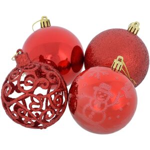 XS-Stock.com Ltd 24pk Mixed Metallic Christmas Tree Baubles Bumper Set 8cm - Red XS-Stock.com Ltd 24pk Mixed Metallic Christmas Tree Baubles Bumper Set 8cm - Red