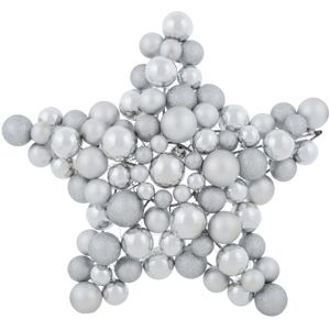 XS-Stock.com Ltd Mixed Bauble Star Shaped Hanging Christmas Decoration 33cm - Silver XS-Stock.com Ltd Mixed Bauble Star Shaped Hanging Christmas Decoration 33cm - Silver