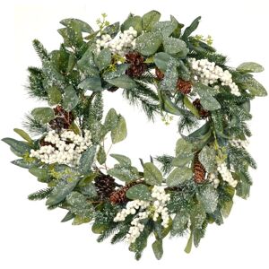 XS-Stock.com Ltd Frosted Christmas Wreath Snowberries Forest Pine Cones 60cm XS-Stock.com Ltd Frosted Christmas Wreath Snowberries Forest Pine Cones 60cm