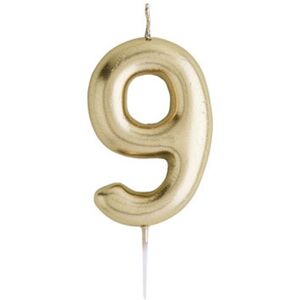 Gifts Direct 2 U Ltd Metallic Gold Number Birthday Cake Candles - 9 Gifts Direct 2 U Ltd Metallic Gold Number Birthday Cake Candles - 9