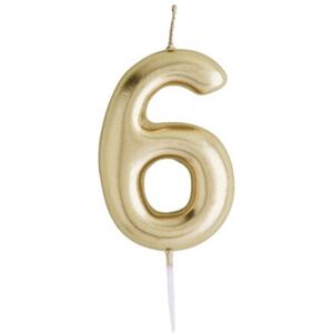Gifts Direct 2 U Ltd Metallic Gold Number Birthday Cake Candles - 6 Gifts Direct 2 U Ltd Metallic Gold Number Birthday Cake Candles - 6