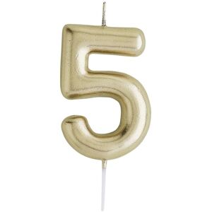 Gifts Direct 2 U Ltd Metallic Gold Number Birthday Cake Candles - 5 Gifts Direct 2 U Ltd Metallic Gold Number Birthday Cake Candles - 5