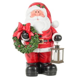 XS-Stock.com Ltd Large Light Up Santa Christmas Ornament With Lantern Wreath 64cm XS-Stock.com Ltd Large Light Up Santa Christmas Ornament With Lantern Wreath 64cm