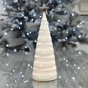 XS-Stock.com Ltd LED Christmas Tree Decoration Silver Star White Ceramic 28cm XS-Stock.com Ltd LED Christmas Tree Decoration Silver Star White Ceramic 28cm