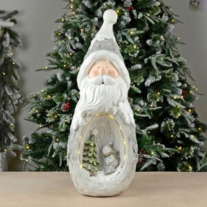 XS-Stock.com Ltd LED Santa With Snowman Scene Christmas Decoration Grey White 63cm XS-Stock.com Ltd LED Santa With Snowman Scene Christmas Decoration Grey White 63cm