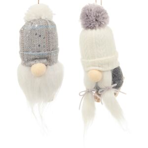 XS-Stock.com Ltd Pair of Grey White Gonks Christmas Tree Decorations 17cm XS-Stock.com Ltd Pair of Grey White Gonks Christmas Tree Decorations 17cm