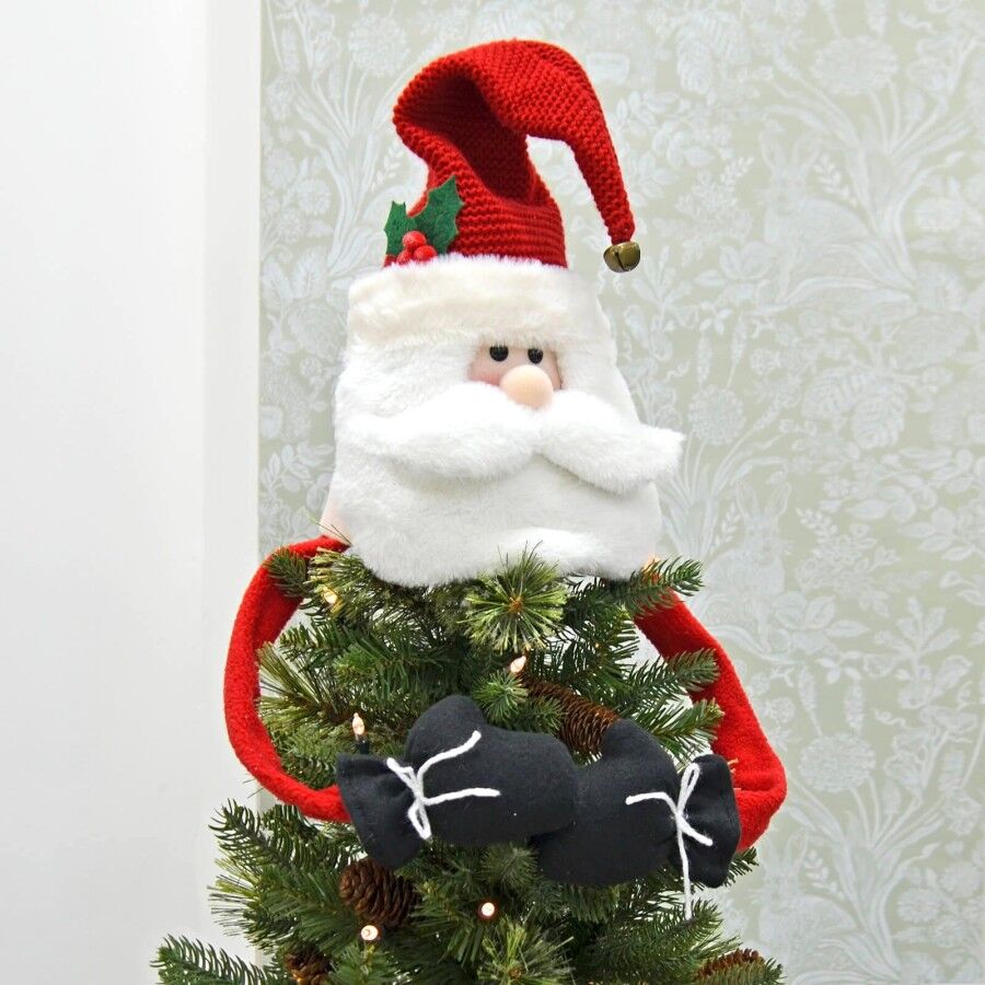 XS-Stock.com Ltd Novelty Christmas Tree Hugger Topper Bendy Arms Elf Santa Snowman - Santa