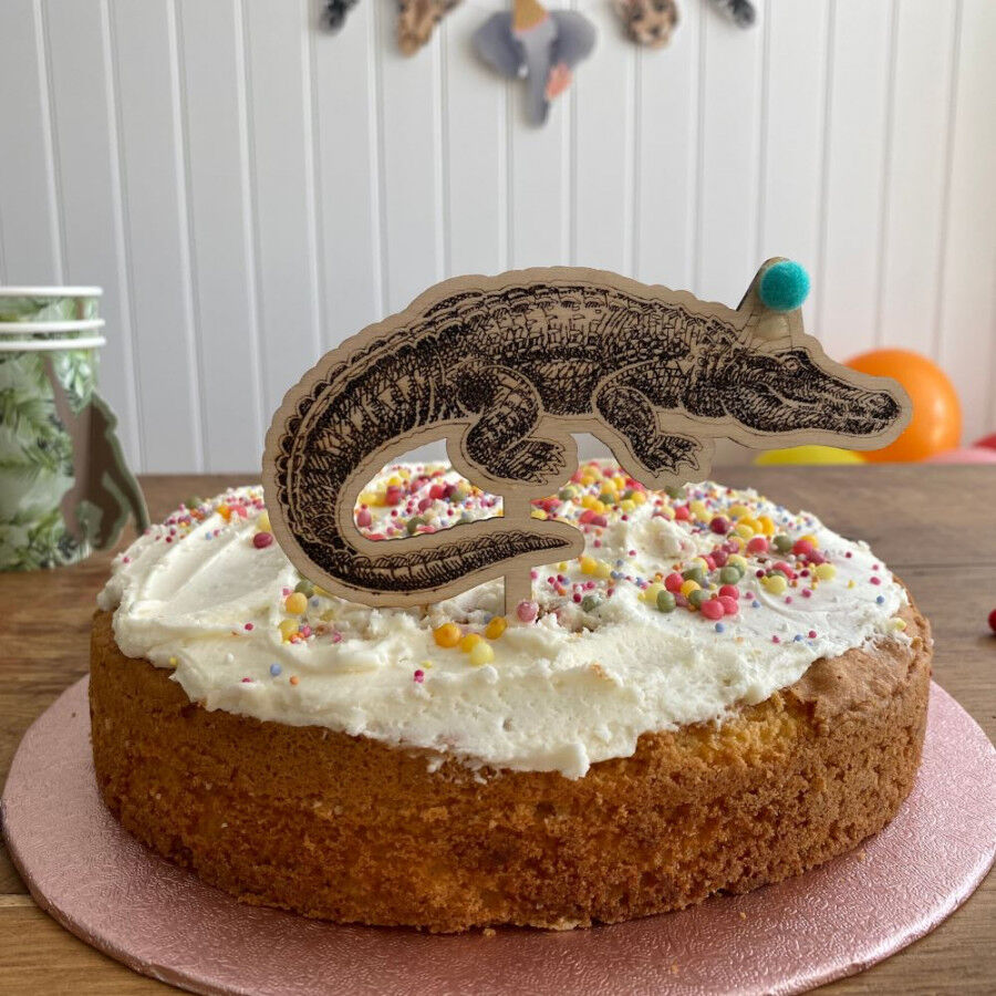 Luck and Luck Crocodile Animal Cake Topper Jungle Safari Party